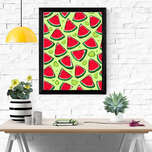 Poster Fête de Tranche de Pastèque | Motif de Fruits d'Ét