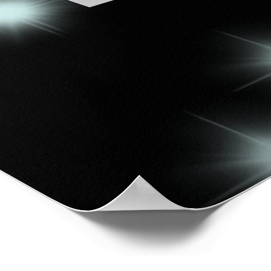 Poster Fête des 16 ans Teal Neon Glow Party sombre (Coin)