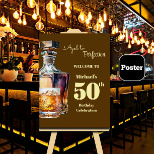 Poster Fête des 50 ans du Whiskey pour Homme Vieilli à la