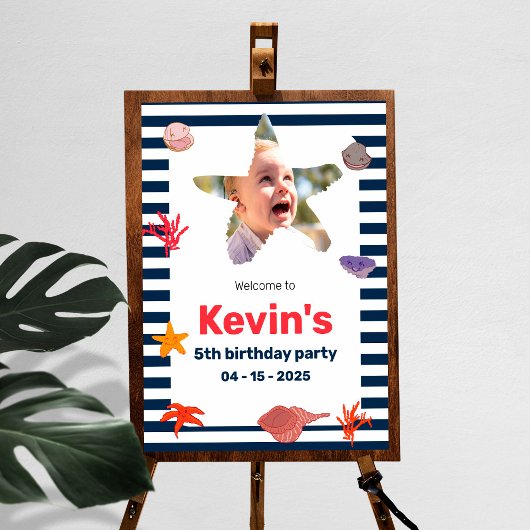 Poster Fête des anniversaires de enfants côtiers