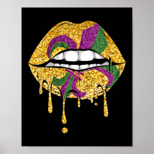 Poster Fête des lèvres Masquerade Costume Party Mardi Gra
