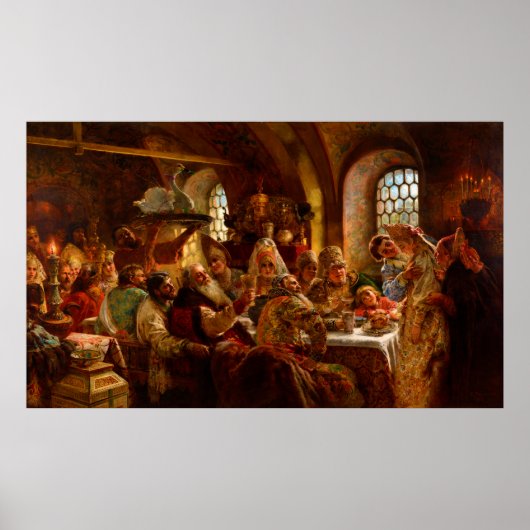 Poster Fête des Mariages de Boyar par Konstantin Makovsky (Devant)