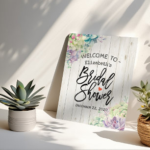Poster Fête des mariées Accueil Plantes Succulents Bois r