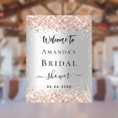 Poster Fête des mariées argent rose or bienvenue