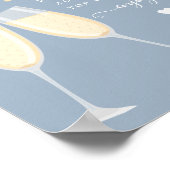 Poster Fête des mariées bar Mimosa Mariage Dusty Blue Sig (Coin)