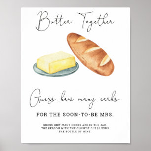 Poster Fête des mariées Beurre Devinez Combien de lièges