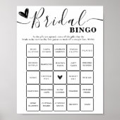 Poster Fête des mariées Bingo Mariage Élégante calligraph (Devant)