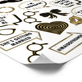 Poster Fête des mariées Black & Gold Photo Booth Sign Pro (Coin)