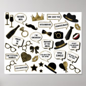 Poster Fête des mariées Black & Gold Photo Booth Sign Pro (Devant)