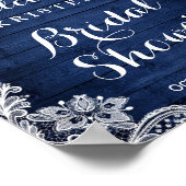 Poster Fête des mariées Bleu Rustique Mason Jar Lumière D (Coin)