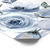 Poster Fête des mariées bleue Dusty Arc floral (Coin)