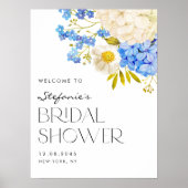 Poster Fête des mariées Blue and White Hydrangeas (Devant)