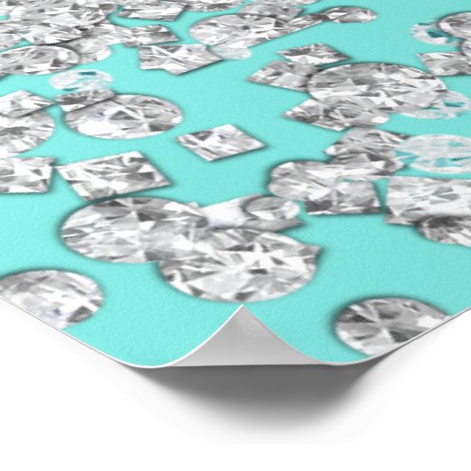 Poster Fête des mariées Blue Big White Bow Diamonds (Coin)