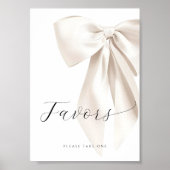 Poster Fête des mariées Bow blanc favorise le panneau de  (Devant)