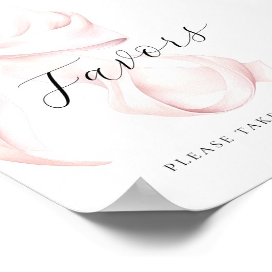 Poster Fête des mariées Bow rose Faveurs Panneau de table (Coin)