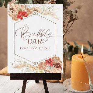 Poster Fête des mariées Bubbly Bar Pop Fizz Clink Sign