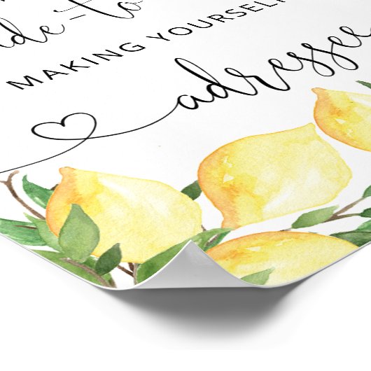 Poster Fête des mariées citron Adresse une enveloppe (Coin)