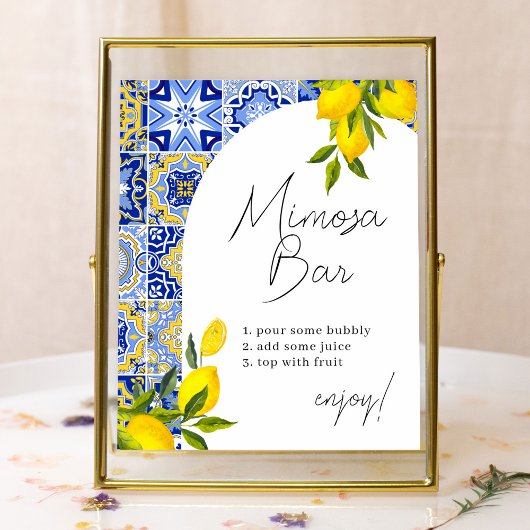 Poster Fête des mariées citron méditerranéenne Boho Mimos