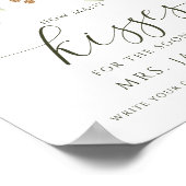 Poster Fête des mariées Combien de baisers Jeu Vert blanc (Coin)