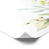 Poster Fête des mariées d'aquarelle verdoyante Panneau de (Coin)