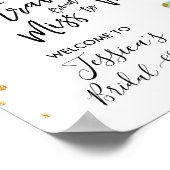 Poster Fête des mariées de bienvenue Mlle à Mme Floral (Coin)