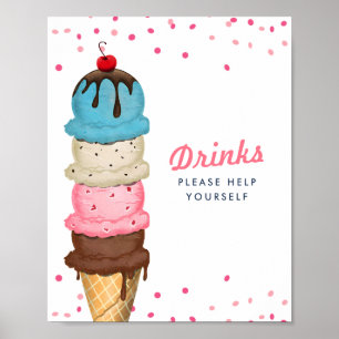 Poster Fête des mariées de boissons à la crème glacée est