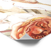 Poster Fête des mariées de bouho Floral Orange Brûlé Bien (Coin)