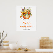 Poster Fête des mariées de bouquet citrouille Bienvenue (Cuisine)