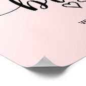 Poster Fête des mariées de calligraphie rose pâle Bienven (Coin)