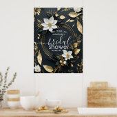 Poster Fête des mariées de couronnes florales d'or blanc  (Cuisine)