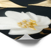 Poster Fête des mariées de couronnes florales d'or blanc (Coin)