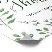 Poster Fête des mariées de couronnes rustiques vertes Bie (Coin)