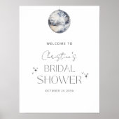 Poster Fête des mariées de danse rétro Silver Disco Bienv (Devant)