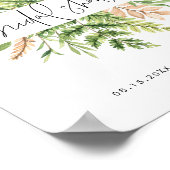 Poster Fête des mariées de feuillage sauvage d'aquarelle  (Coin)