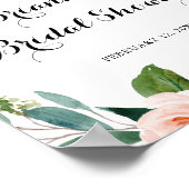 Poster Fête des mariées de feuillage vert floral simple A (Coin)