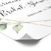 Poster Fête des mariées de feuillage vert or géométrique (Coin)