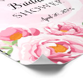 Poster Fête des mariées de géométrie moderne rose Floral  (Coin)