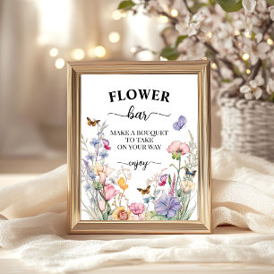 Poster Fête des mariées de la barre de fleurs préférée