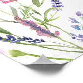 Poster Fête des mariées de lavande florale violet Bienven (Coin)