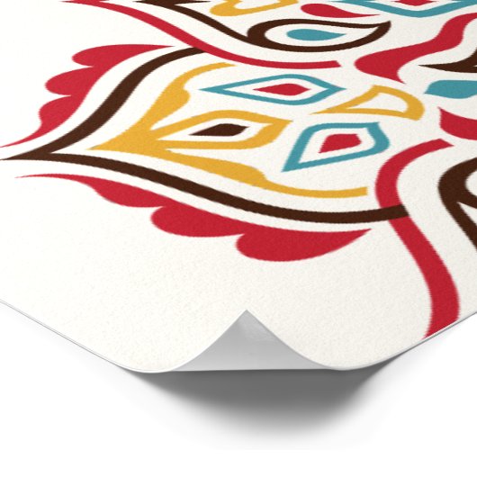 Poster Fête des mariées de Motif Mandala géométrique clas (Coin)