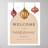 Poster Fête des mariées de Noël Retro Bauble (Devant)