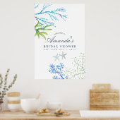 Poster Fête des mariées de plage d'algues d'aquarelle Bie (Cuisine)