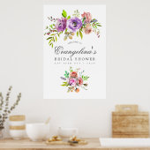 Poster Fête des mariées de printemps Aquarelle Florale Bi (Cuisine)