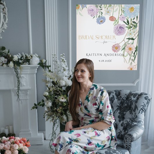 Poster Fête des mariées de printemps rose pâle du Fleur s