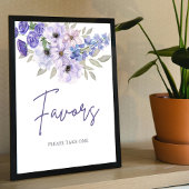 Poster Fête des mariées de script chic violet Fleur Faveu