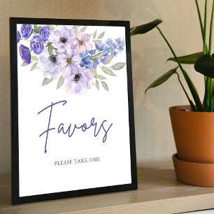 Poster Fête des mariées de script chic violet Fleur Faveu