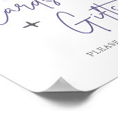 Poster Fête des mariées de script chic violet Fleur Faveu (Coin)