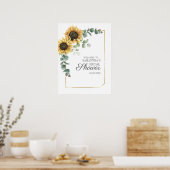 Poster Fête des mariées de script Feuille de Sunflower Eu (Cuisine)