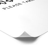 Poster Fête des mariées de script minimal noir et blanc p (Coin)