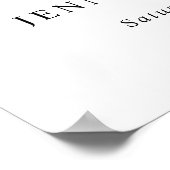 Poster Fête des mariées de script simple Black Modern (Coin)